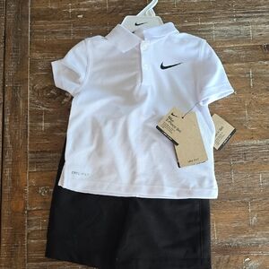 Nike Kids White and Black Polo Shirt